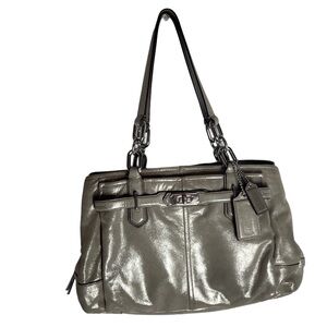 COACH Chelsea Metallic E/W Jayden Tote - Platinum - Preowned - G1126-18773